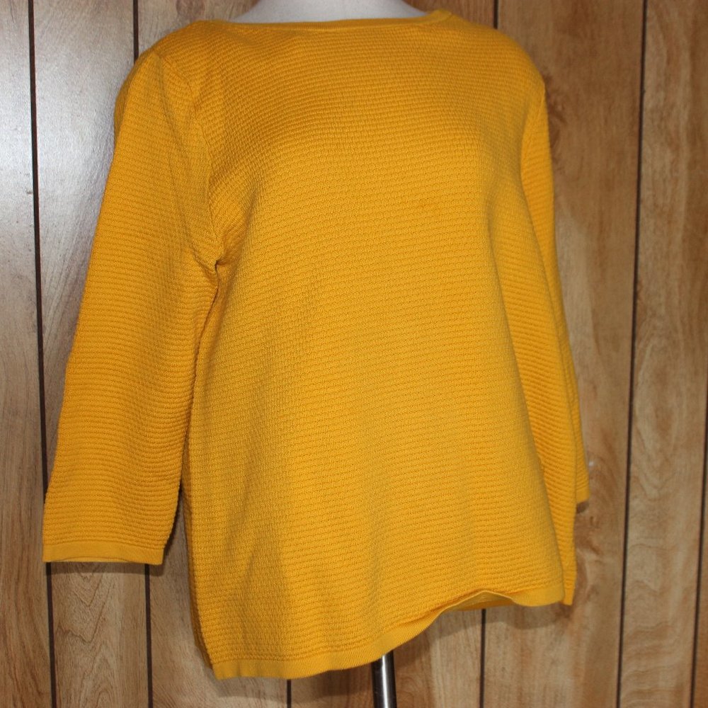COS knit top, mustard yellow. size medium.